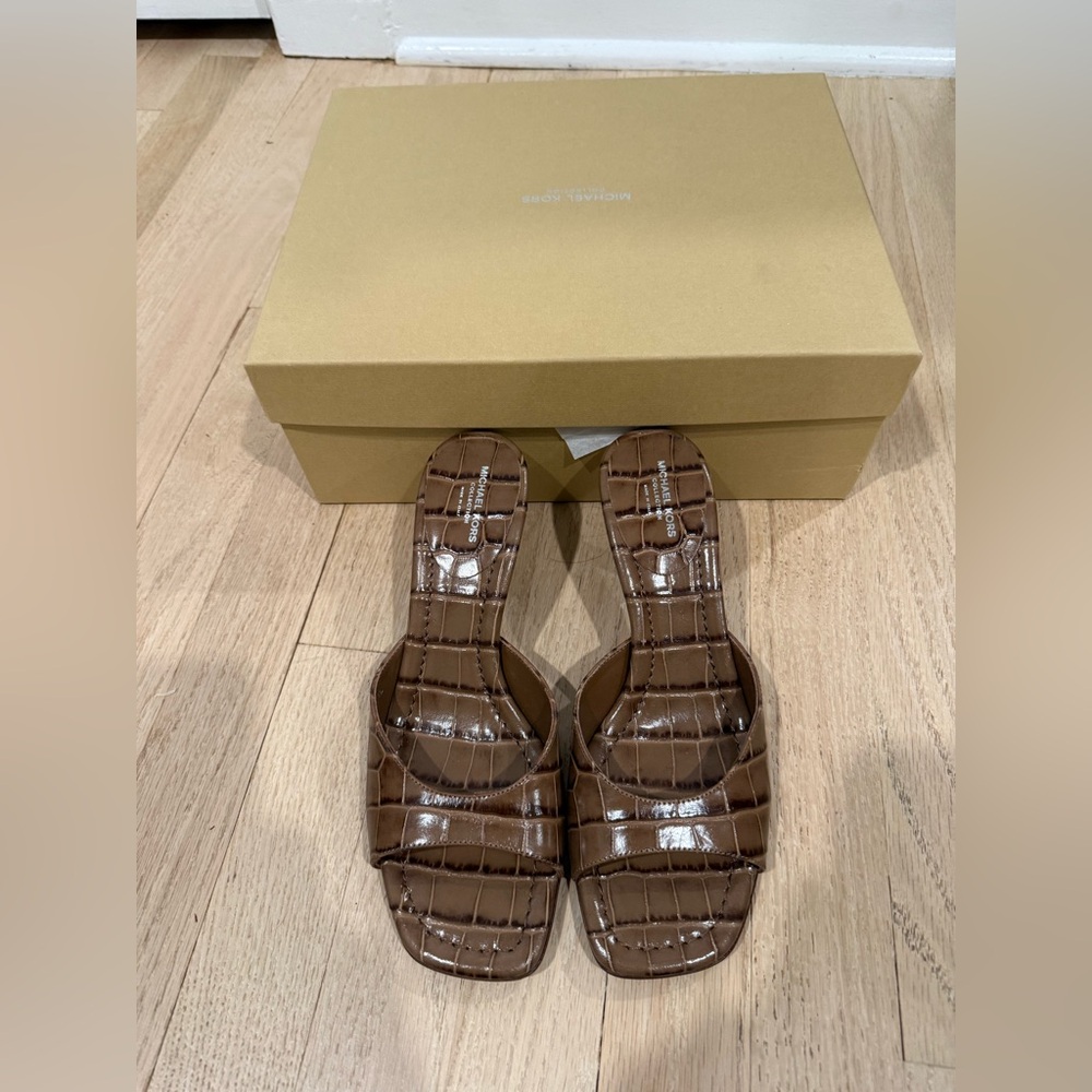 Michael Kors Collection Brown Croc-Embossed Women Shoes